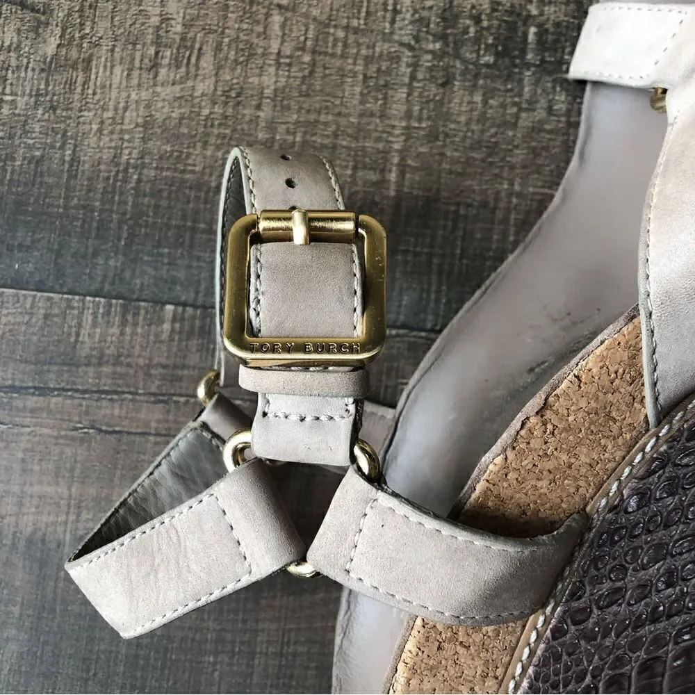 Tory Burch Brenden Crocodile Wedge